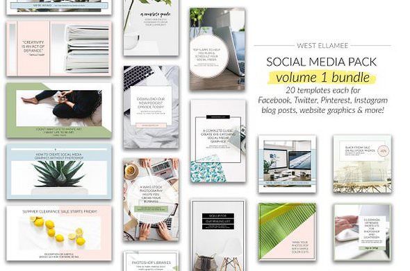 CreativeMarket – Volume 1 Bundle For Social Media 1949212