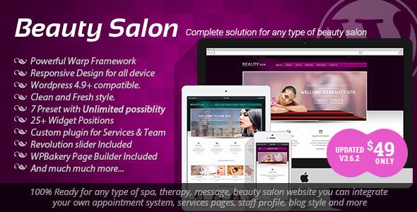 Beauty Salon v3.6.2 – Responsive WordPress Template